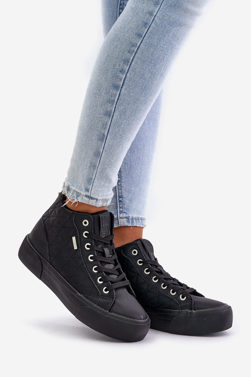 Zateplené Dámské Tenisky S Prošitím Big Star OO274A480 Černé