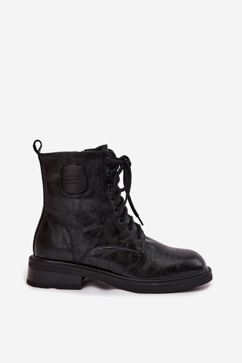 Kožené dámské workery s ozdobným detailem Maciejka K7180-01 Černé