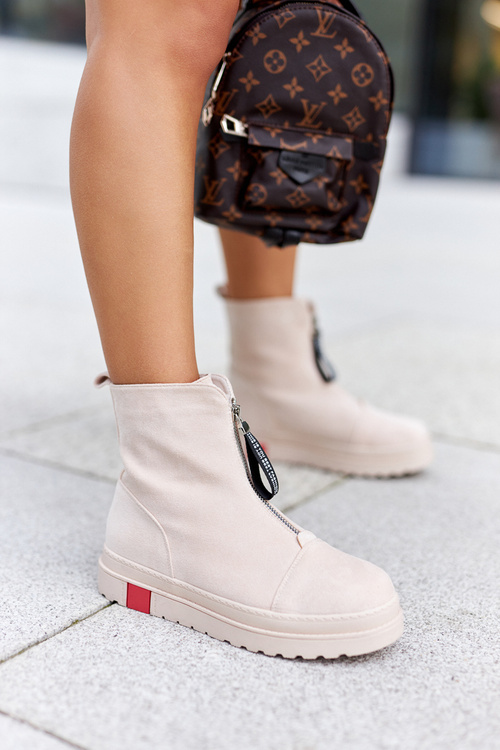 Dámské Kotníkové Boty Na platformě Béžové Charlee