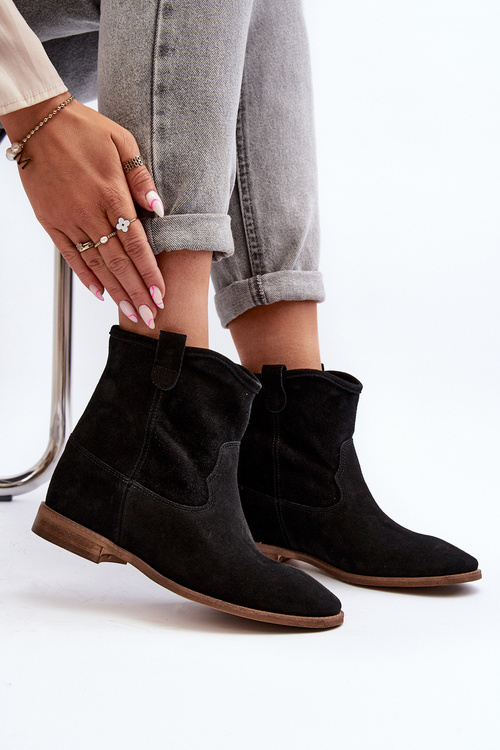 Zazoo 2326 Zamszové Dámske Nazúvacie Čierne Topánky