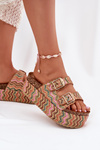 Dámské Sandály Na Masivní Platformě S Pletením A Přezkami Multikolor