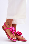 Dámske flip -flop sandále s materiálnym ružovým karizmom fuchsia