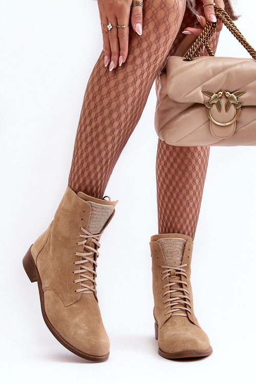 Nicole 2848 Dámské Bežové Semišové Boty