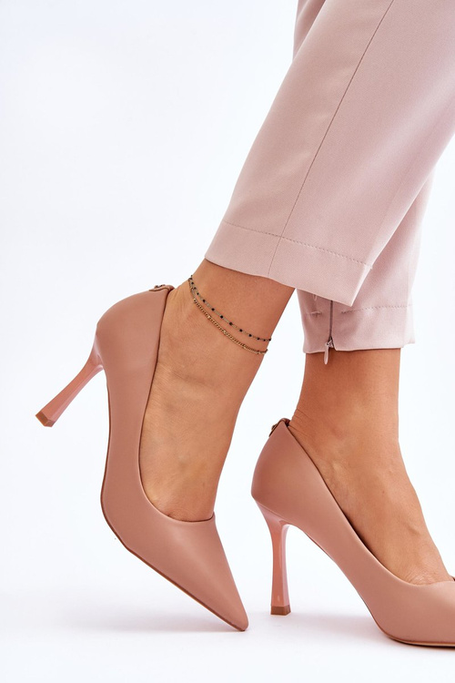 Kelsey kožená kožená klasická béžová béžová vysoké podpätky