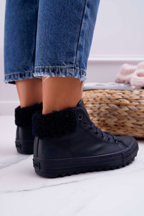 Dámské Tenisky Big Star Vysoké zateplené Tmavě Modré EE274147