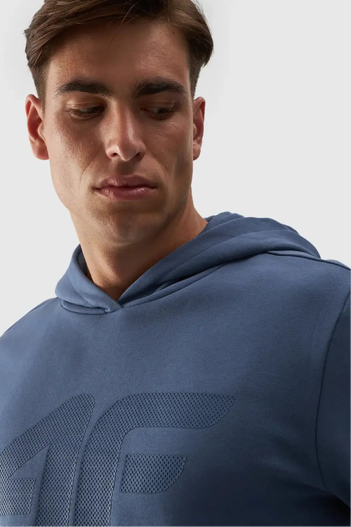 Pánska Mikina S Kapucňou Modrá 4FWMM00TSWSM1464-32S
