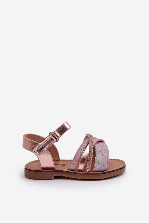 Lesklé Dětské Sandálky Na Suchý Zip Růžové Delphina
