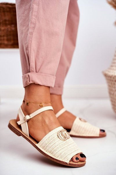 Béžový Dámské Sandály Lu Boo Splétané Felicia