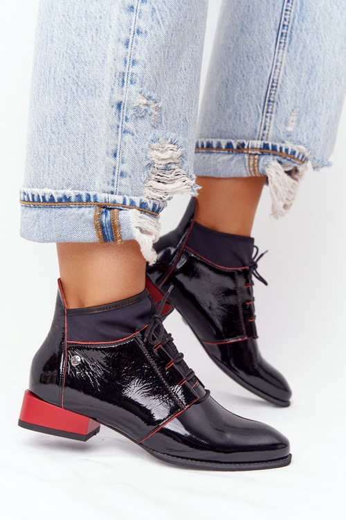 Kožené Boty Maciejka 04744-16 černé-červené