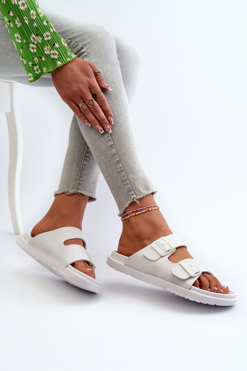 Lehké Pěnové Dámské Žabky S Sponami Big Star NN274A751 Bílé