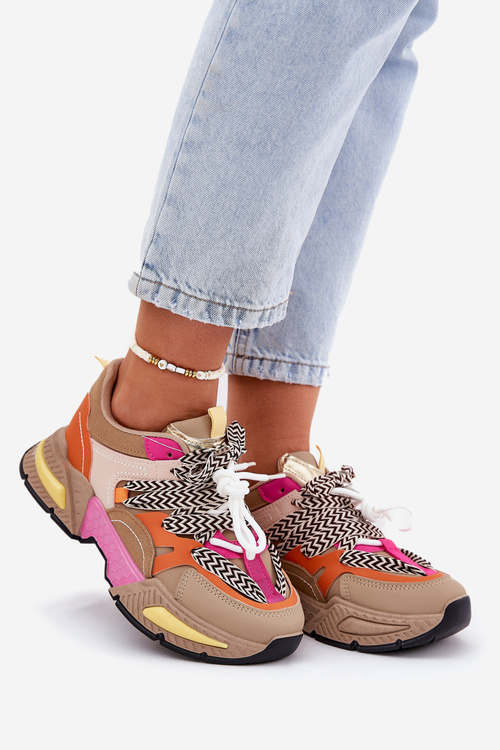 Dámske Športové Sneakers S Dvojitým Šnurovaním Khaki Samoles