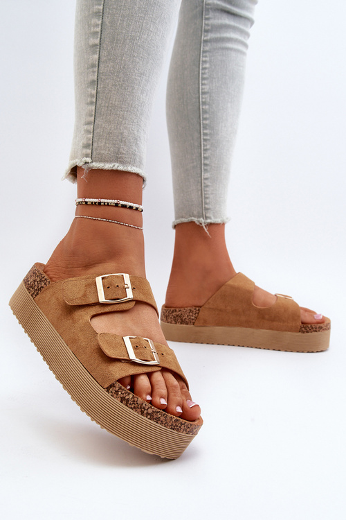 Dámské sandály na platformě s přezkami Camel Lolpey