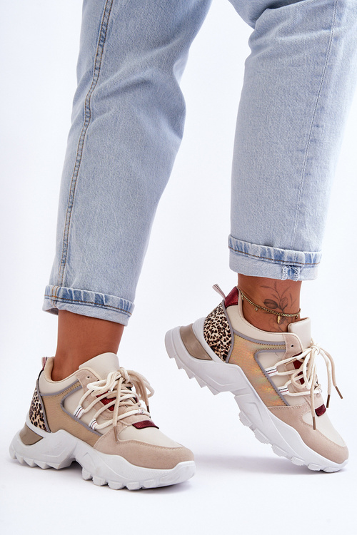 Sportovní Boty S Masivní Podešví Bežová Corena