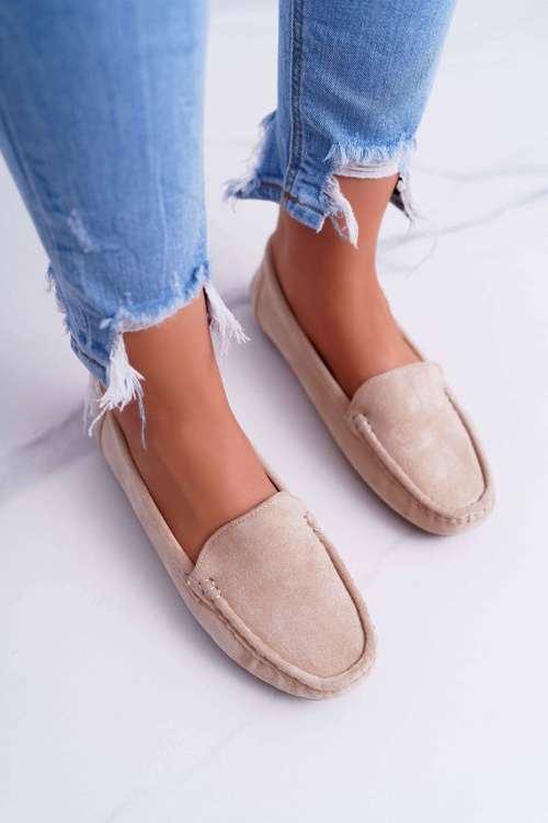 Dámske mokasíny pohodlné eko-eko-beige lemma