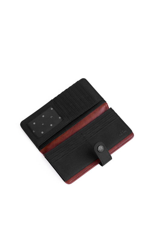 Dámská kožená peněženka na zip Hnědá Černý Florience