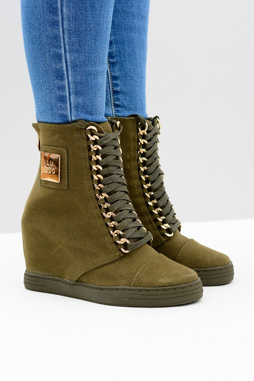 Dámská Obuv Sneakers Lu Boo Semišové Tenisky Zelené Monica