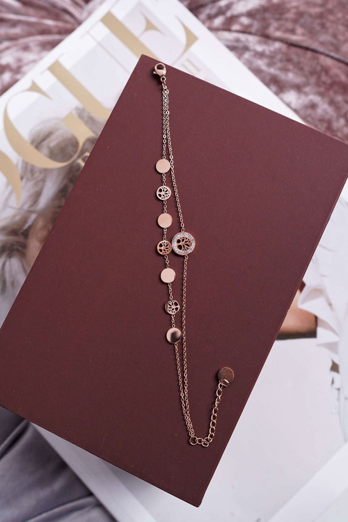 Dámska náramok celebrita ružový zlatý strom života