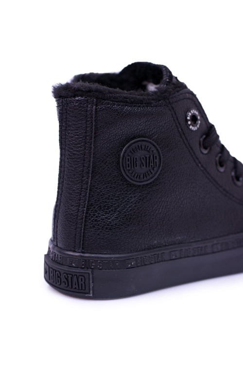 Big Star Dětské vysoké černé tenisky BB374141