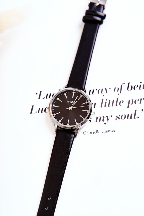 Dámské analogové hodinky bez obsahu niklu Ernest Černá