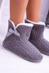 Šedá dámská teplá domácí obuv papuče Duffy
