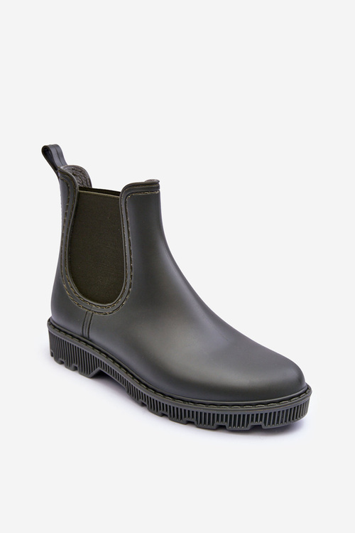 Dámske vložené matné wellies tmavo zelené helinca