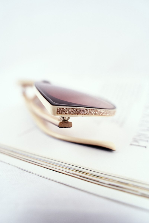 Černá Béž Sluneční Brýle Prius PR-V26 Hnědá Sklo Lesklé