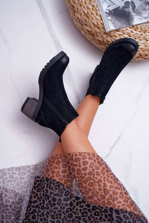 Dámské Kotníkové Boty Na Podpatku Sergio Leone Černé BT702