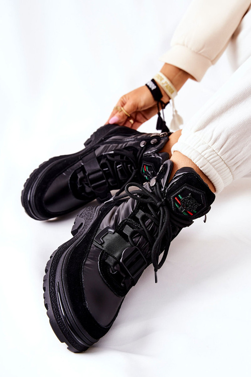 Dámske snehové topánky na zipsovej čiernej Marcii