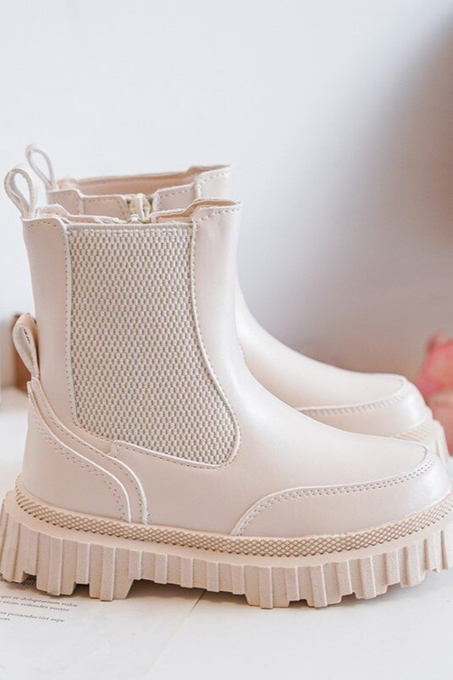 Detské topánky pre béžový izolovaný zips jolynn