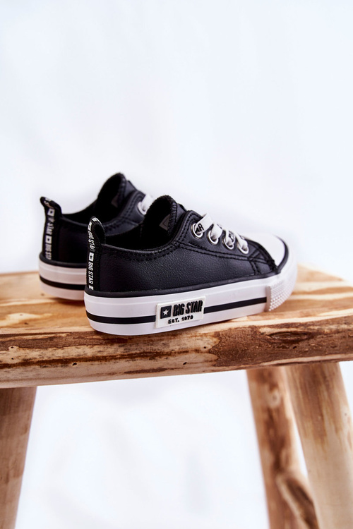 Dětské kožené tenisky BIG STAR KK374043 Černý a bílý