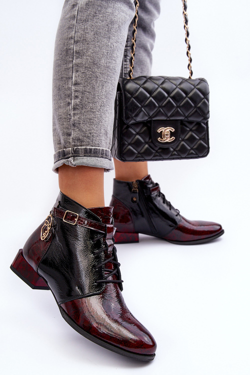 Dámske kožené topánky Maciejka 5743a-23 Burgundsko