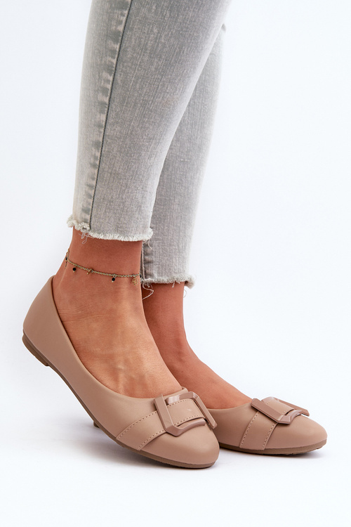 Baletky S Páskom A Ozdobou Eko Kože Tmavobežové Cadwenla