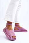 Pohodlné dámske sandále na platforme Purple Rubie