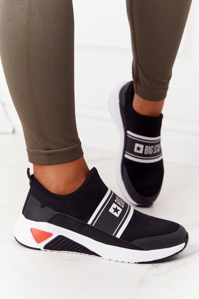 Športové topánky Slip-On Memory pena veľká hviezda HH274536 čierna