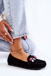 Dámské semišové mokasíny se zdobením černé Janetta