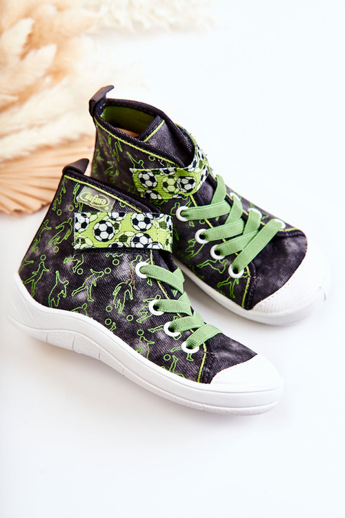 Futbalista vysokých detských tenisiek Befado 268x070 Šedo-zelené