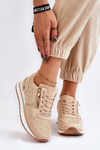 Dámske športové topánky s dekoratívnou zámkovou béžou Adrea