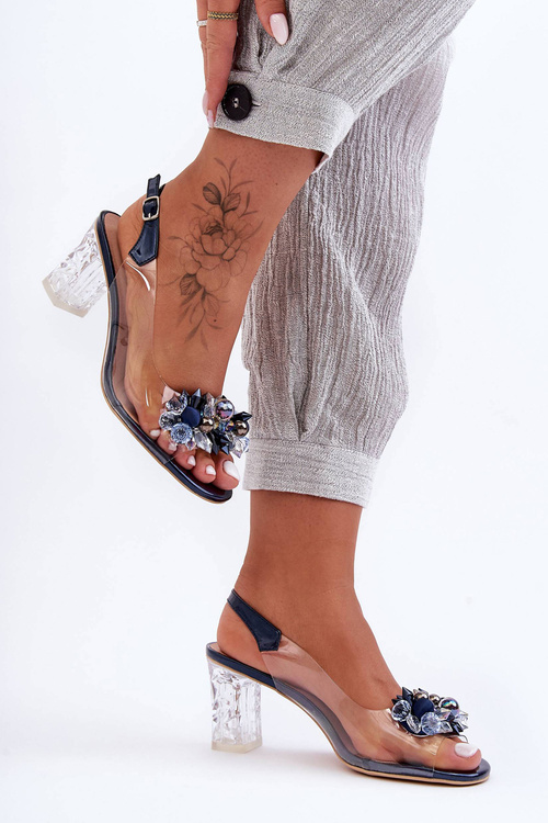 Navy Blue Sandals S. Barski MR1037-16