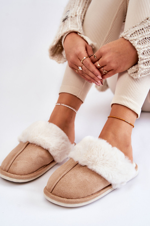 Dámske hladké papiere s kožušinou béžovou morisea