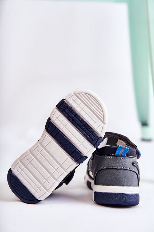 Pohodlné dětské sandály Dark šedá Samell