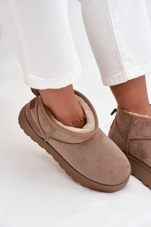 Dámske snehule na platforme tmavobéžové Celyra