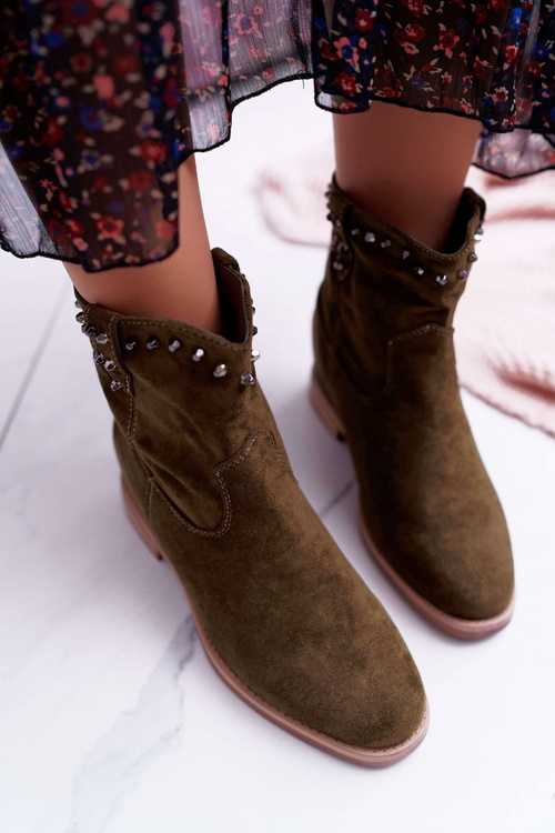 Dámské Kotníkové Boty zateplené Zelené Deminis