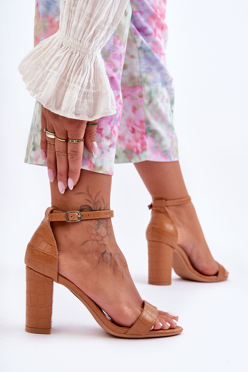 Sandály Na Štítku Hadí Vzor Hnědé Hacia