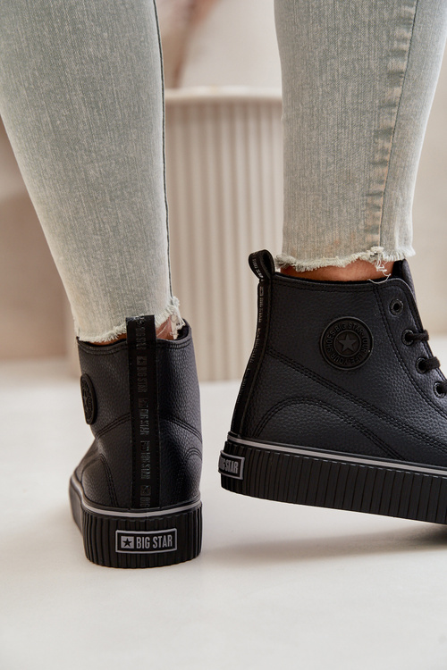 Dámské Zateplené Tenisky Z Eko Kůže Big Star OO274790 Černé