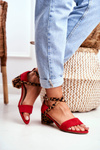 Lu Boo Sandals Red Leopard Print na post dora