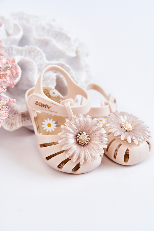 Dětské sandály na suchý zip Voňavé ZAXY JJ385031 Béžová