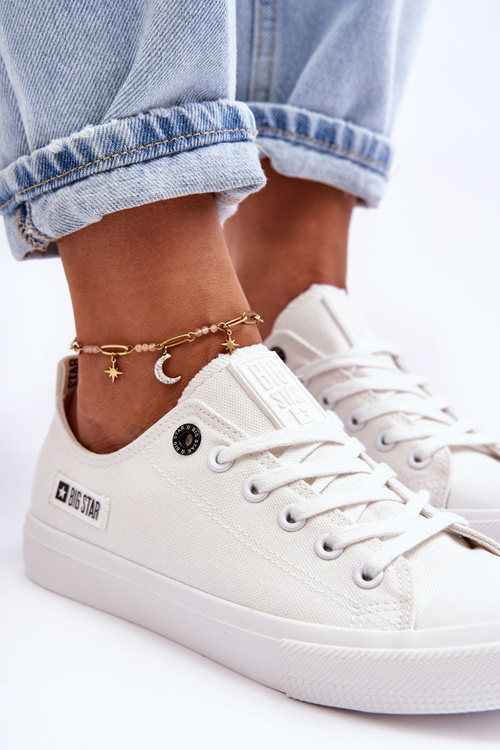 Dámské nízké Materiál tenisky Big Star KK274008 Bílé