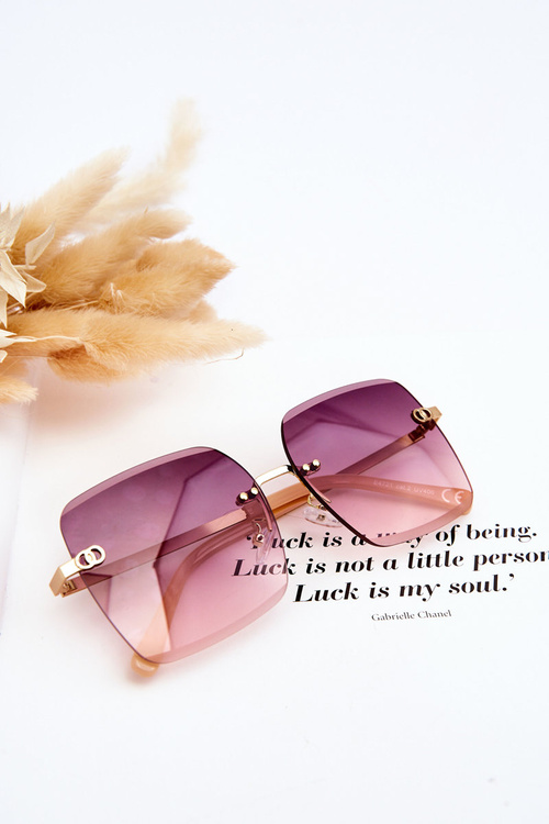 Velké dámské sluneční brýle 400UV E4721 Zlatobéžová