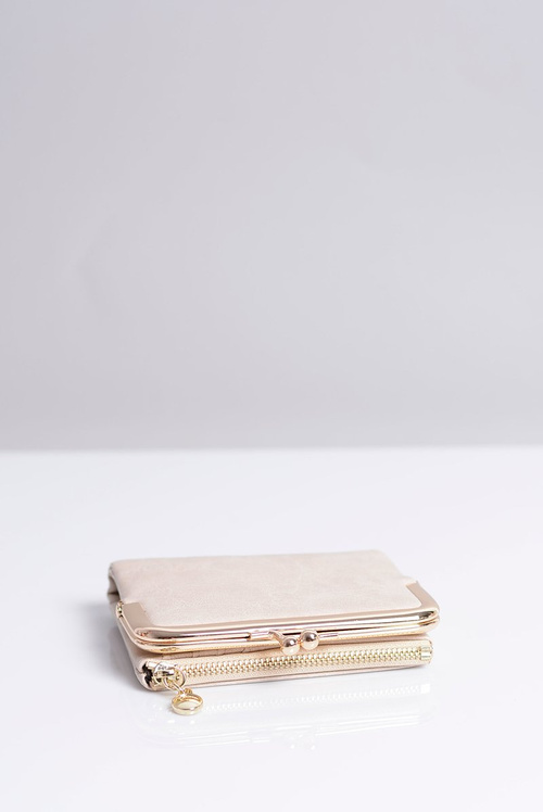 Mała Damska Beżowa Portmonetka