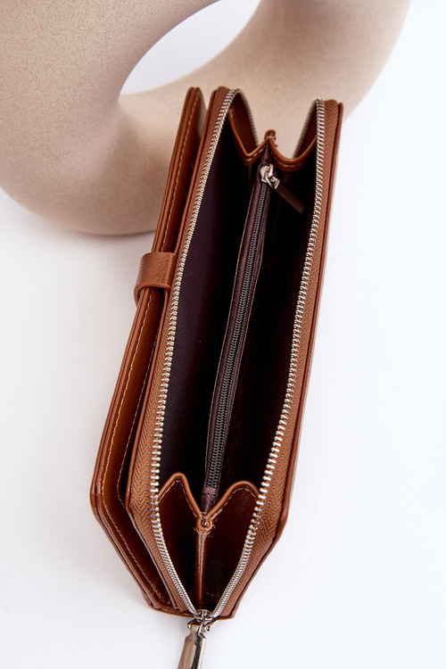 Dámská Lakovaná Peněženka Na Magnet Hnědá Nereva Bielia